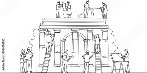 Architects working on monumental building design