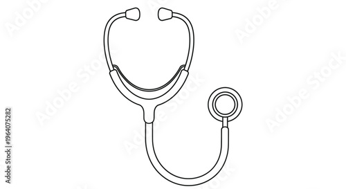 Line art illustration of a medical stethoscope a common healthcare tool