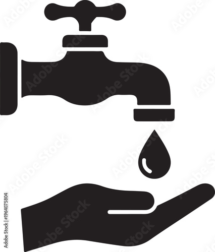 Hand under dripping faucet tap.