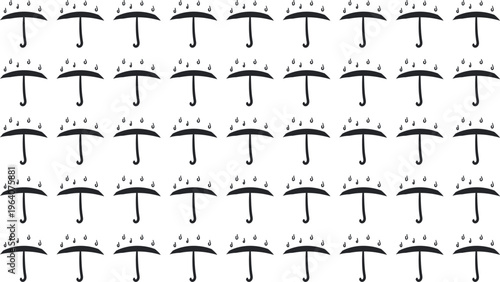 Lots of umbrellas in the rain