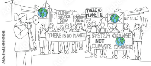 climate change protest illustration