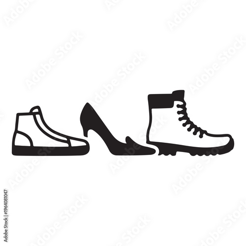 High heel shoe icon elegant fashion footwear silhouette women style illustration design
