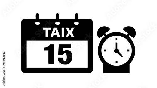 Tax deadline day concept with alarm clock and April 15 calendar page deadline stress time management 
