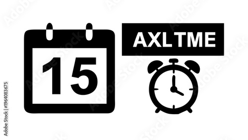 Tax deadline day concept with alarm clock and April 15 calendar page deadline stress time management 
