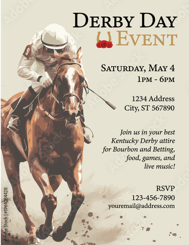 Derby Day Event Flyer – Horse Racing Party Invitation