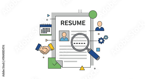 Resume, Job Application, Career Search, Vector Icons