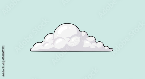Minimalist vector illustration of a fluffy white cloud, perfect for weather icons, UI elements, or conceptual designs representing lightness, dreams, and a serene atmosphere for digital platforms