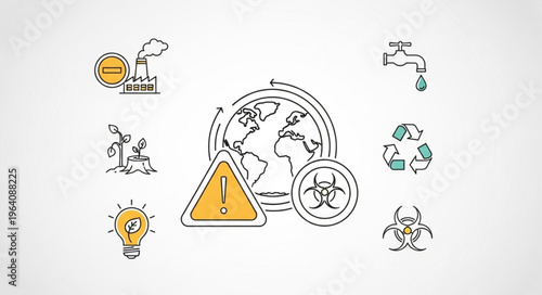 Environmental Crisis and Sustainability - A Visual Representation of Global Challenges.