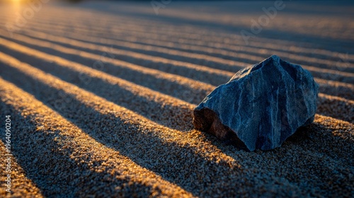 Ripples of light dance upon the sandy shore at dusk