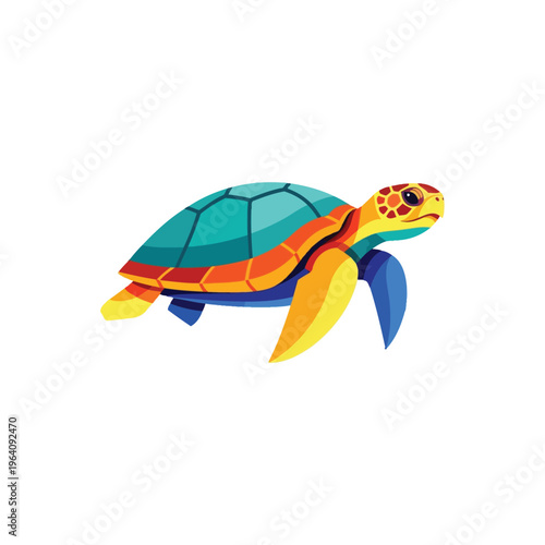 Colorful toy turtle with vibrant shell and flippers
