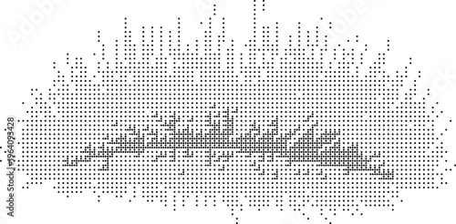 Abstract texture pixeleted bitmap dither halftone dotted pattern background overlay vector