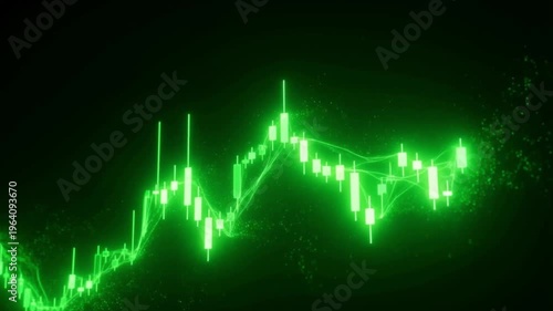 Bullish Stock Market Growth Green Chart Loop