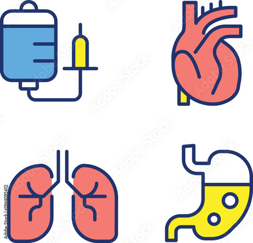 Medical illustration depicting dialysis and organ connections