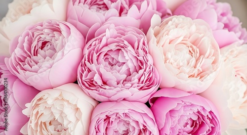 Soft pink peonies in full bloom