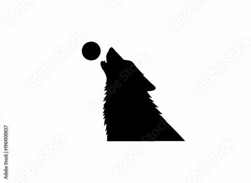 Mystic Howl: Silhouette of a lone wolf, bathed in the ethereal glow of the moon.