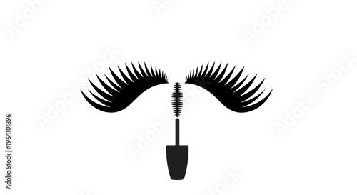 False eyelashes and mascara brush.