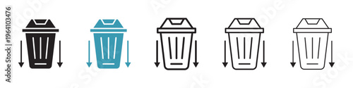 Waste reduction icon in flat style. Basic vector symbol illustration