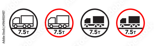 Weight limit traffic sign in flat style. Basic vector symbol illustration