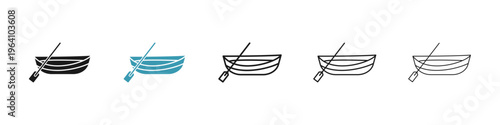 Wooden boat icon in flat style. Basic vector symbol illustration
