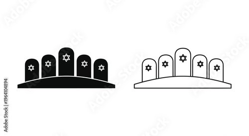 Synagogue, Jewish, Star of David, Icon Set