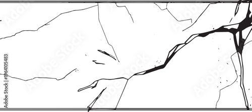 Black and white cracked surface texture with jagged lines and fractured patterns