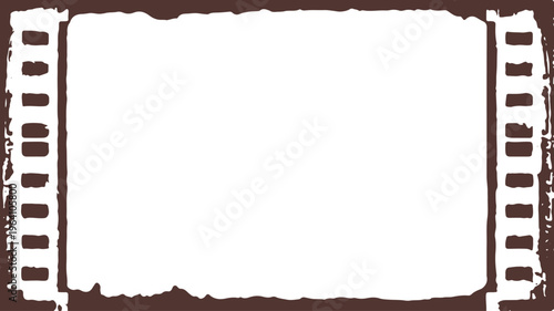 Dark brown strip border with a rough textured edge and a white rectangular center frame