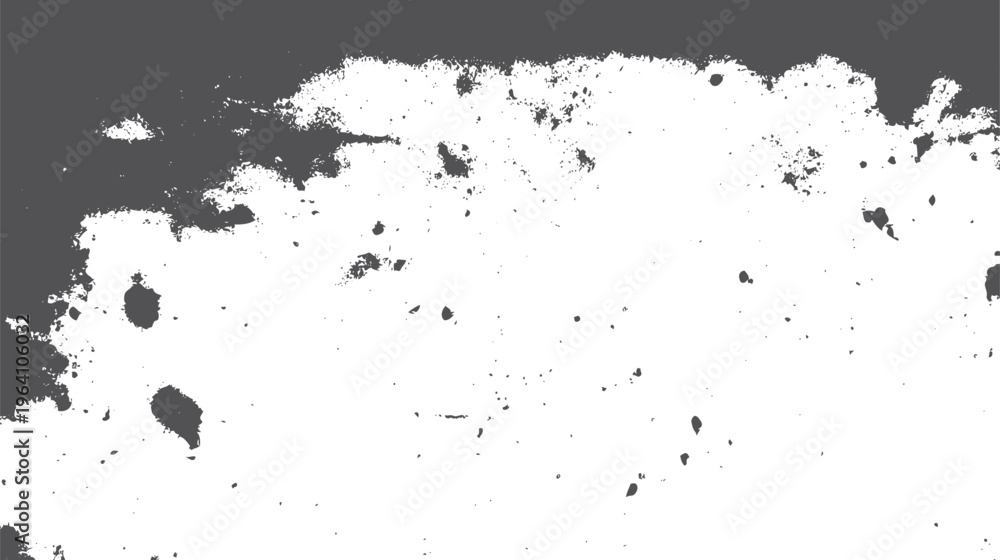 Fototapeta premium Distressed dark gray and white grunge texture with scattered rough particles and uneven edges