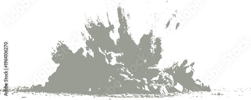 Grey silhouette of an explosive splash isolated on a white background