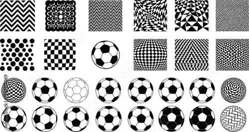 Abstract Camera Aperture and Lens Shutter Icon Set Featuring Minimalist Geometric Designs for Photography Logos Modern Digital Imaging and Professional Graphic Design