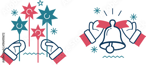 Celebrating unity and diverse cultural symbols through hand gestures and magic wands