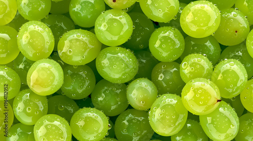 Bright Green Grapes with Water Drops – Fresh Fruit Product Photography Look, Generative AI
