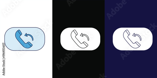 Missed Call Icon – Phone Callback & Notification Communication Flat Design