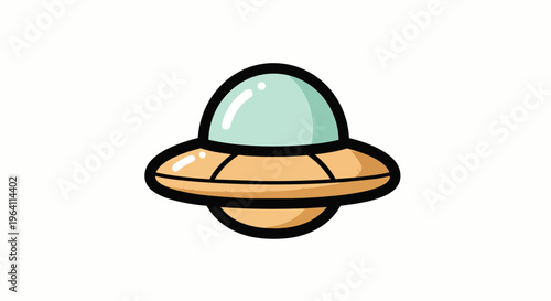 ufo flying saucer spaceship cartoon illustration a whimsical alien craft symbolizing space travel and science fiction concepts