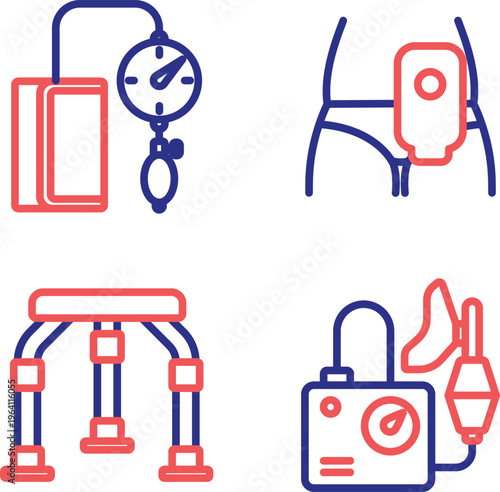 Illustrated icons of laboratory and analytical equipment