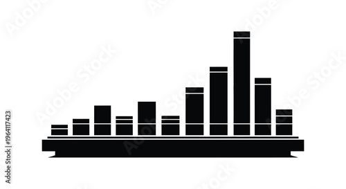 Abstract black cityscape with varying heights a striking silhouette