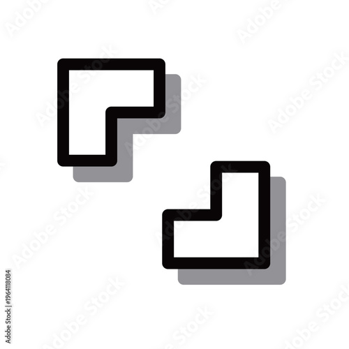 影付きのシンプルなコーナーフレーム