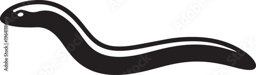 Photos Black silhouette of a leech or worm simple vector illustration for medical or bi