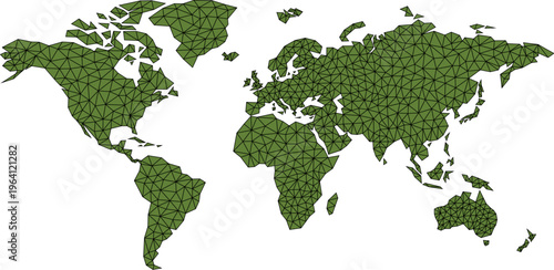 Triangles world map background illustration of world map made up of mesh of triangle shapes