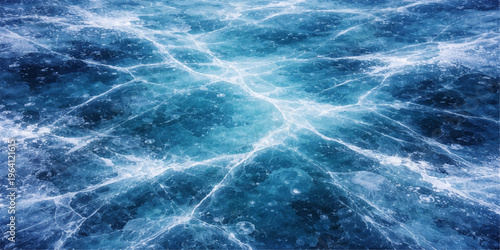 Obraz na płótnie An abstract blue ocean water surface ripples with white foam waves under a summe