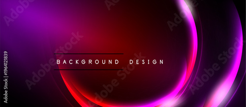 Abstract background features vibrant purple, red gradients. Smooth curves create dynamic visual effect. Text reads background design.