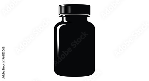 Simple black bottle illustration a striking graphic design silhouette