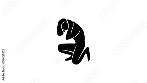 hostage  symbol, black isolated silhouette