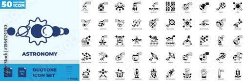 Astronomy Duotone Editable Icons set