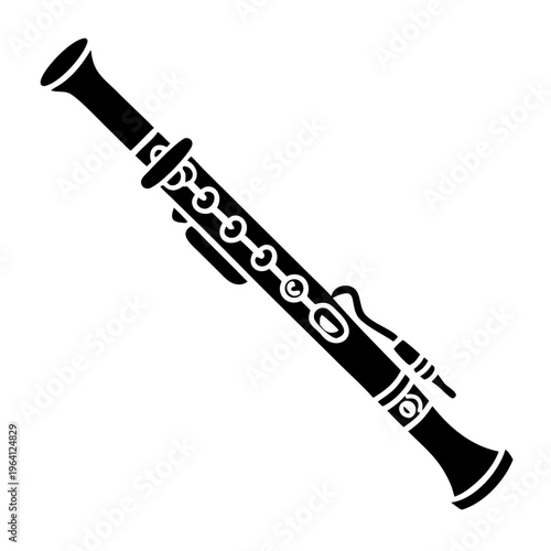 english horn silhouette icon illustration for woodwind music instrument orchestra band and performance design