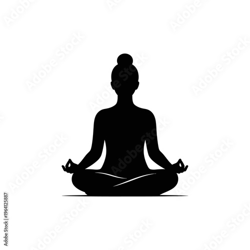 Minimalist Silhouette of a Person Meditating in a Zen Pose Peaceful Energy