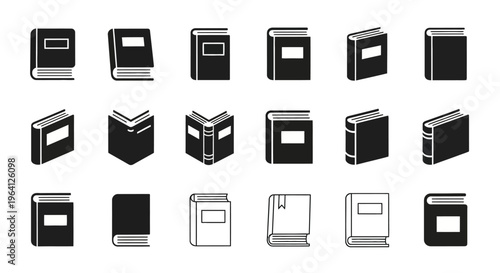 Collection of Diverse Book Icons, Representing Knowledge, Education, and Reading