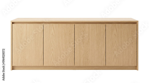 Foto Large four door light oak wooden sideboard cabinet