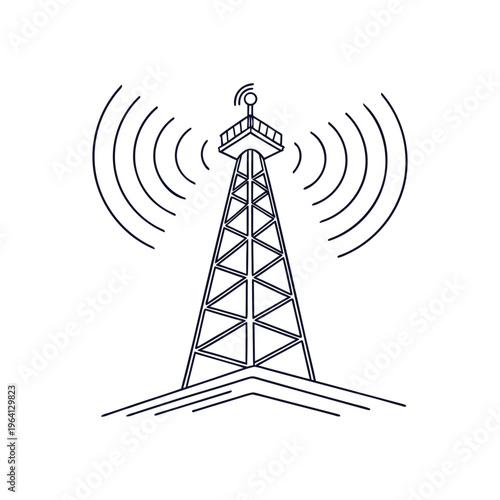 Wireless Communication Radio Tower Icon

