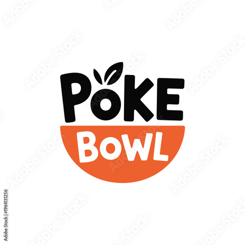 A logo for a poke bowl restaurant with a modern design
