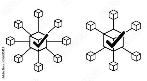 Minimalist Decentralized Structure Icons for Blockchain Networks